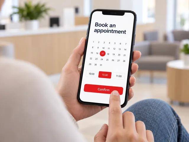 Booking an appointment time slot on a phone