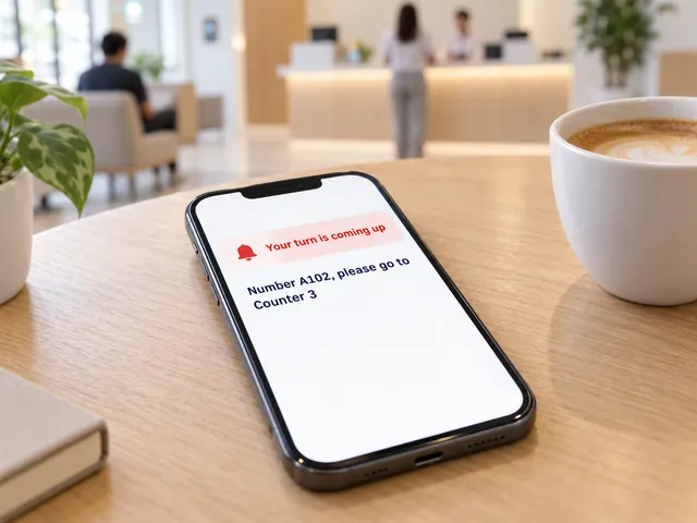 SMS notification calling a customer to the counter
