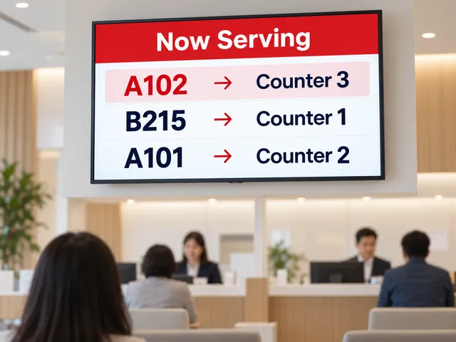 Now-serving queue display screen