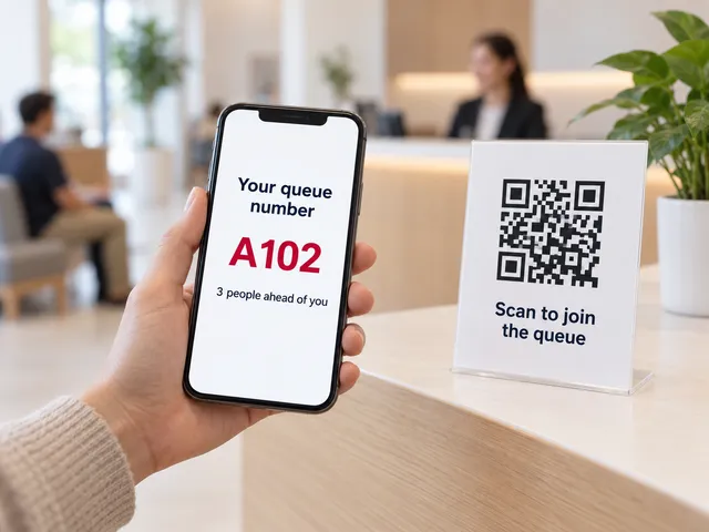 Joining a virtual queue by scanning a QR code